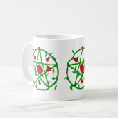 Mug rose rouge pentagram goth gothique wiccan (Devant gauche)