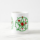 Mug rose rouge pentagram goth gothique wiccan (Centre)