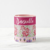 Mug Rose rouge Rose Aquarelle rose Chic Shabby (Centre)