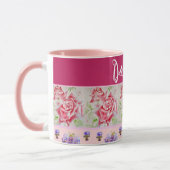 Mug Rose rouge Rose Aquarelle rose Chic Shabby (Gauche)