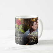 Mug Rose Rouge Saint-Valentin Calligraphie Photo Moder (Devant droit)