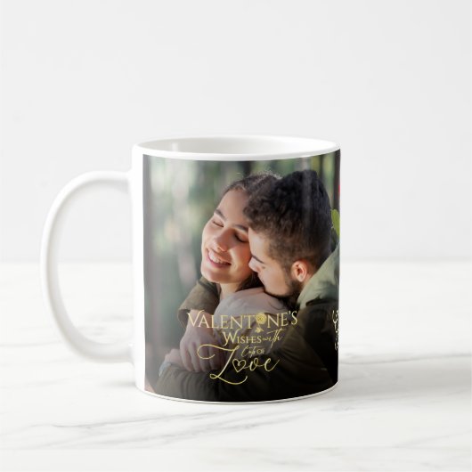 Mug Rose Rouge Saint-Valentin Calligraphie Photo Moder (Gauche)
