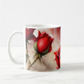Mug Rose rouge Saint-Valentin ou Merci (Gauche)