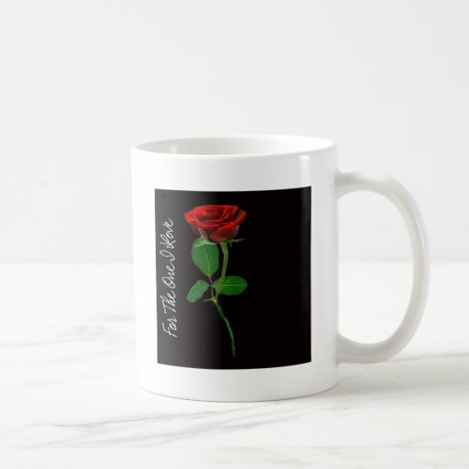 Mug Rose rouge simple - à celui que j'aime (Droite)