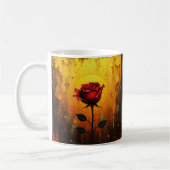 Mug Rose rouge sur fond or (Gauche)