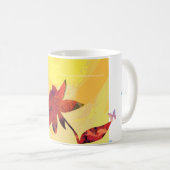 Mug Rose rouge sur jaune (Devant droit)