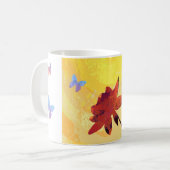 Mug Rose rouge sur jaune (Devant gauche)