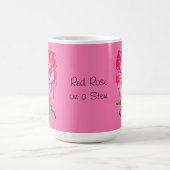 Mug Rose rouge sur une tige (Centre)