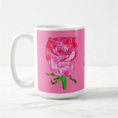 Mug Rose rouge sur une tige (Gauche)