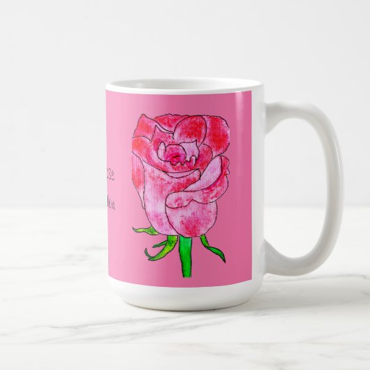 Mug Rose rouge sur une tige (Droite)