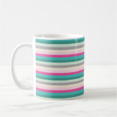 Mug Rose sarcelle et rayures grises (Gauche)