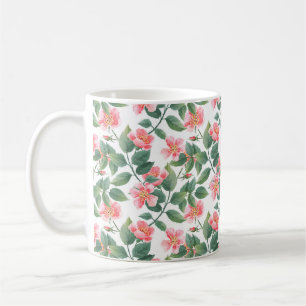 Mug Rose sauvage aquarelle transparente motif. Fleurs,