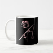 Mug Rose Silver écrit à la main et dessiné un noir (Gauche)