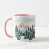 Mug rose simple Moderne xapier pin neige Aurora (Gauche)