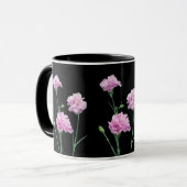 Mug Rose sur noir (Devant gauche)