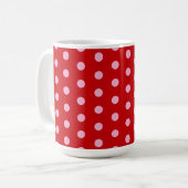 Mug Rose sur pois rouges (Devant gauche)