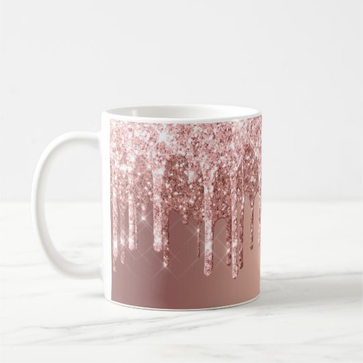 Mug Rose tendance Parties scintillant or disques Graph (Gauche)