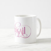 Mug Rose tourbillonnant personnalisé d'Abigaïl de (Devant droit)