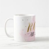 Mug Rosé Tout le chemin Vin rose et or Glam moderne (Gauche)