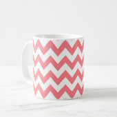 Mug Rose trémière Chevron rose (Devant gauche)