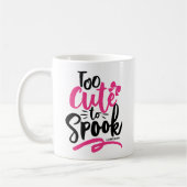 Mug Rose trop mignon pour parler Lettres Halloween (Gauche)