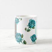 Mug Rose Turquoise moderne Monogram Custom Mom (Centre)