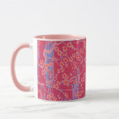 Mug ROSE TURQUOISE SAKURA FLEURS JAUNES Floral (Gauche)