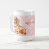 Mug Rose Valentin Dachshund (Devant gauche)