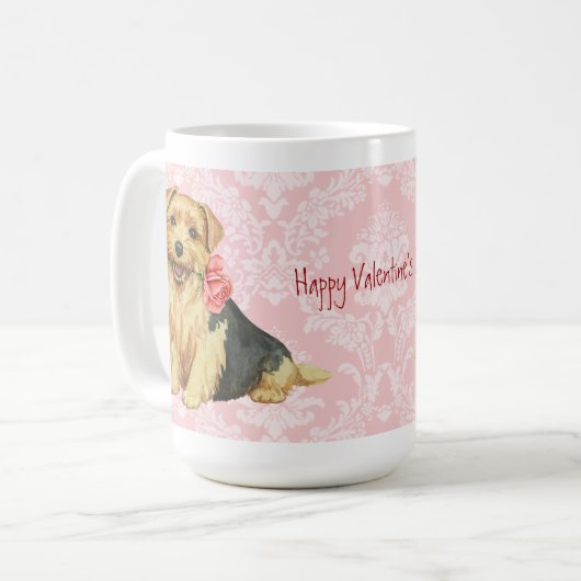 Mug Rose Valentin Norfolk Terrier (Devant gauche)