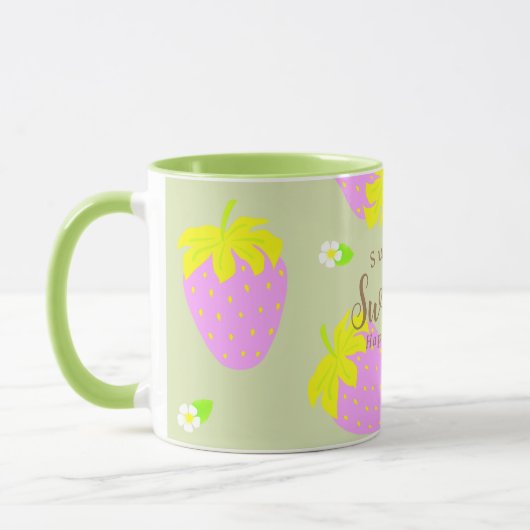 Mug Rose vert fraise (Gauche)