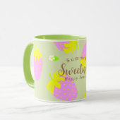 Mug Rose vert fraise (Devant gauche)