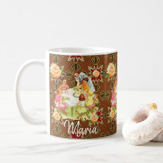 Mug Rose victorien (Avec donut)