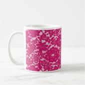 Mug Rose vif en dentelle (Gauche)