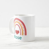Mug Rose Vintage Boho Arc-en-ciel (Devant gauche)