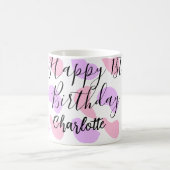 Mug Rose violet abstrait formes heureux 1er anniversai (Centre)
