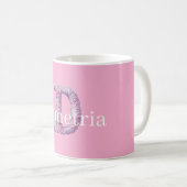 Mug Rose Violet Confortable D Nom Imprimé  (Devant droit)