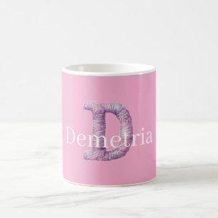 Mug Rose Violet Confortable D Nom Imprimé