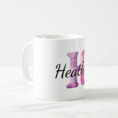 Mug Rose Violet Confortable H Nom  (Devant gauche)
