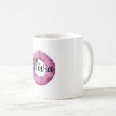 Mug Rose Violet Confortable Lettre O Nom (Devant droit)