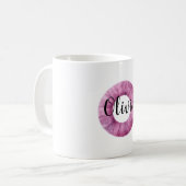 Mug Rose Violet Confortable Lettre O Nom (Devant gauche)