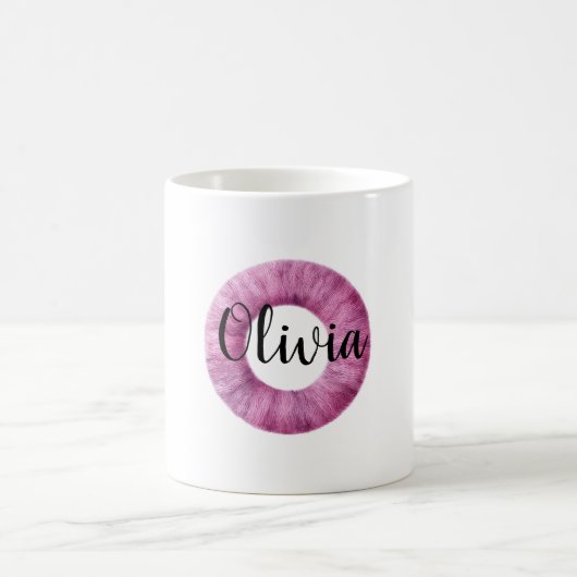 Mug Rose Violet Confortable Lettre O Nom (Centre)