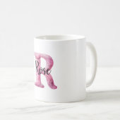 Mug Rose Violet Confortable Lettre R Nom  (Devant droit)