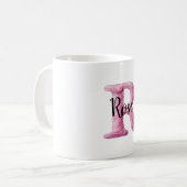 Mug Rose Violet Confortable Lettre R Nom  (Devant gauche)
