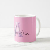 Mug Rose Violet Confortable Un Nom (Devant droit)
