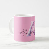 Mug Rose Violet Confortable Un Nom (Devant gauche)