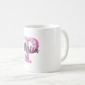 Mug Rose Violet Douillet Lettre P Nom (Devant droit)
