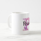 Mug Rose Violet Douillet Lettre P Nom (Devant gauche)