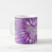 Mug Rose violet passion Fleur Art Abstrait Fractal (Devant gauche)