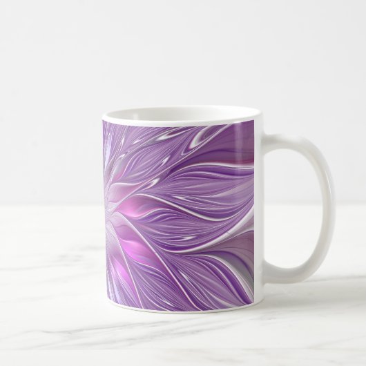 Mug Rose violet passion Fleur Art Abstrait Fractal (Droite)