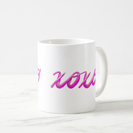 Mug rose xoxo (Devant droit)